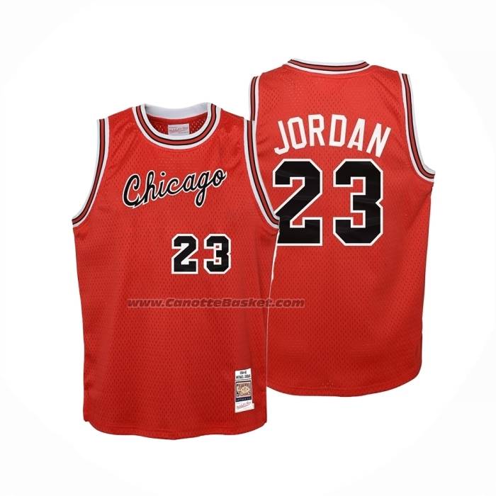 Maglia Bambino Chicago Bulls Michael Jordan No 23 Mitchell & Ness 1984-85 Rosso